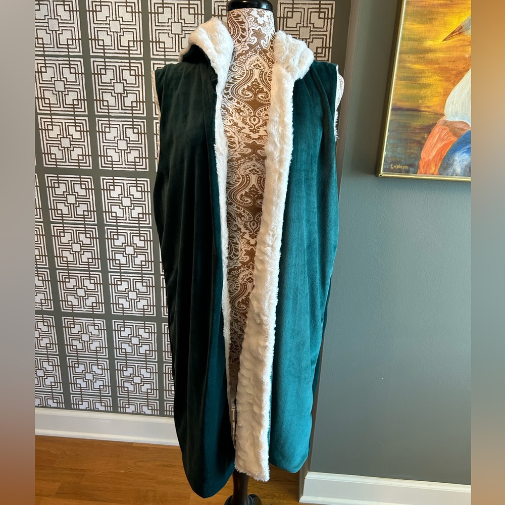 Landmine Design reversible faux fur long vest